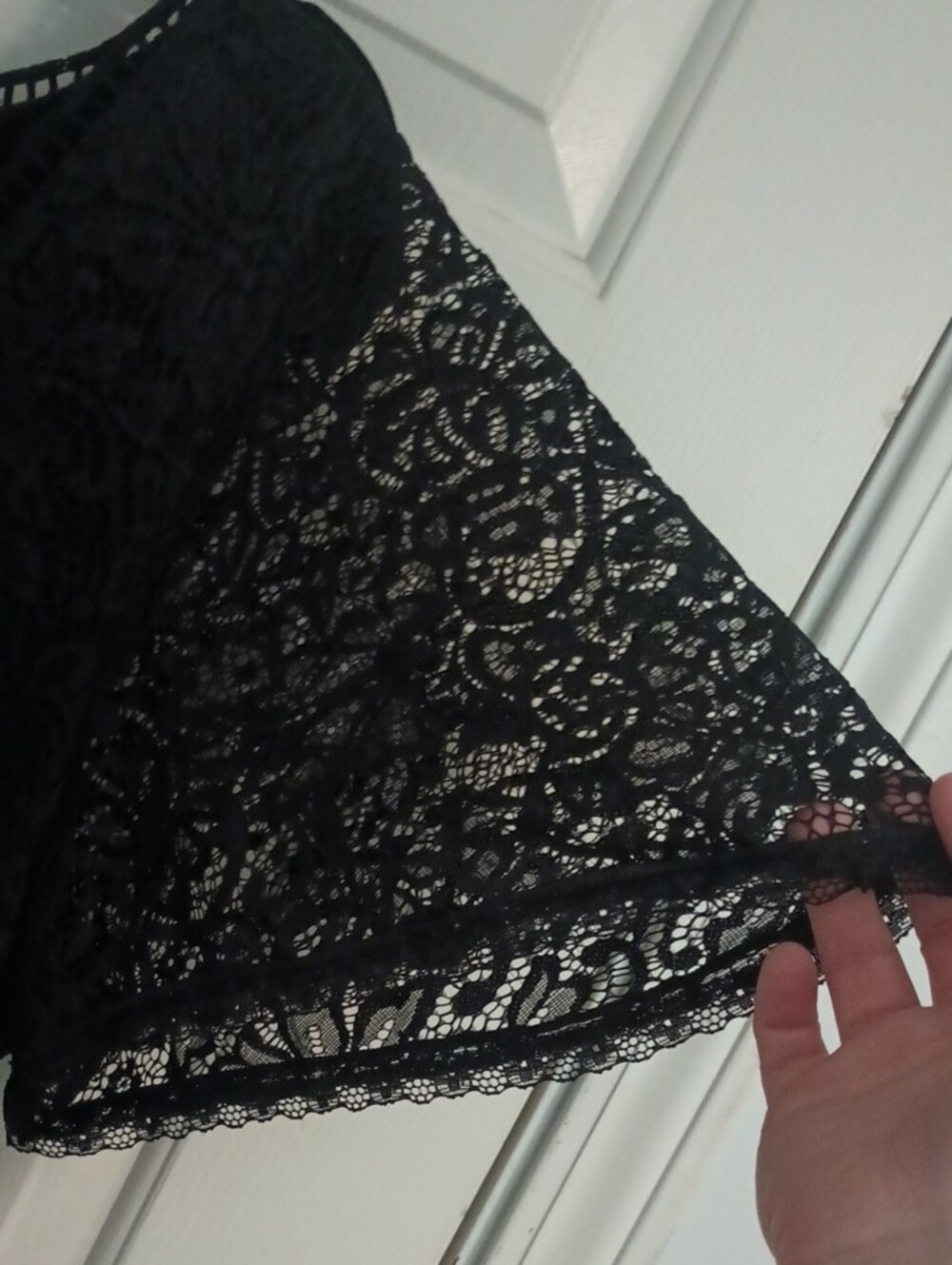 Torrid Black Lacey V-neck Short Sleeve Maxi Dress with Lining Size 20 - Picture 4 of 12